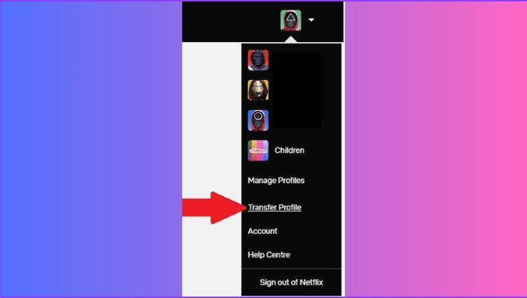 Netflix Transfer Profiles option.