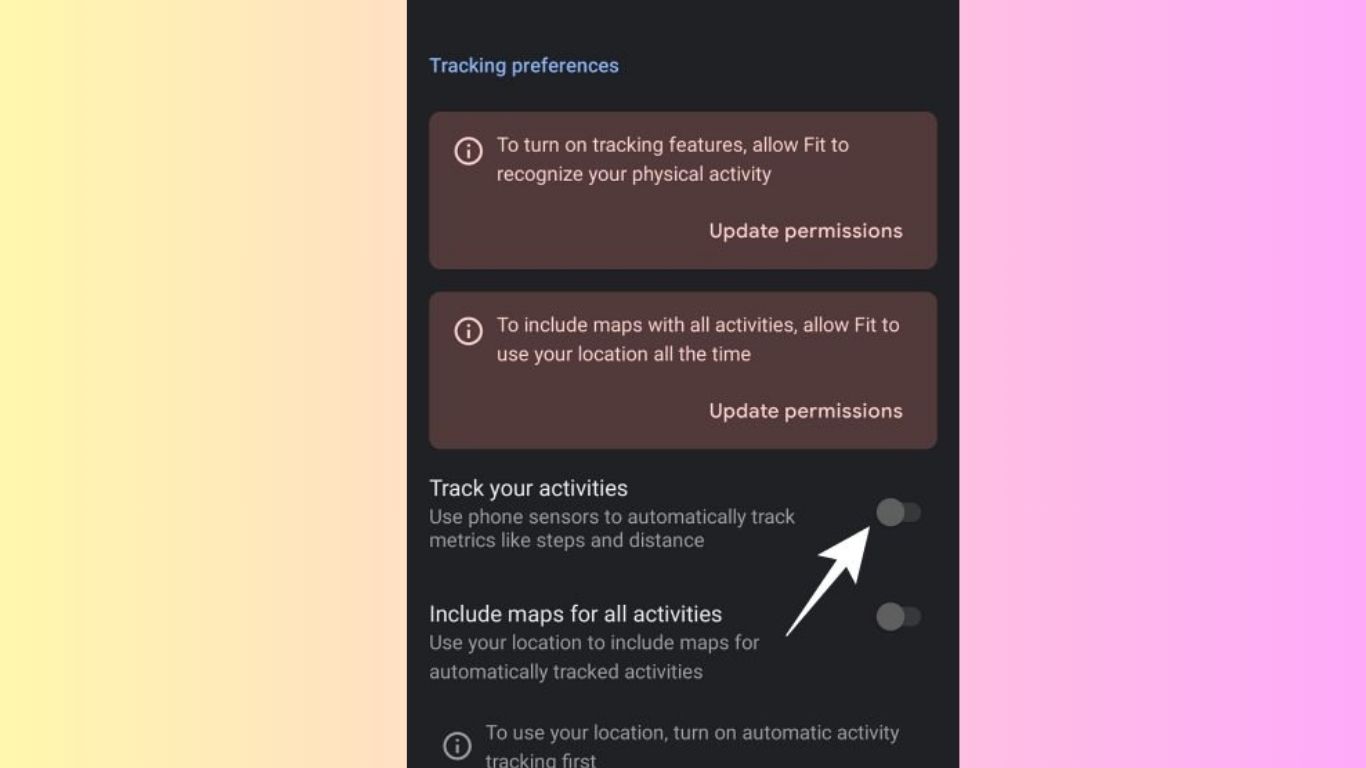 Toggle Activity Tracking