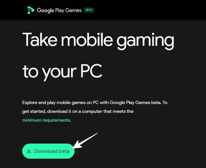 Install Google Play Games on Windows 11