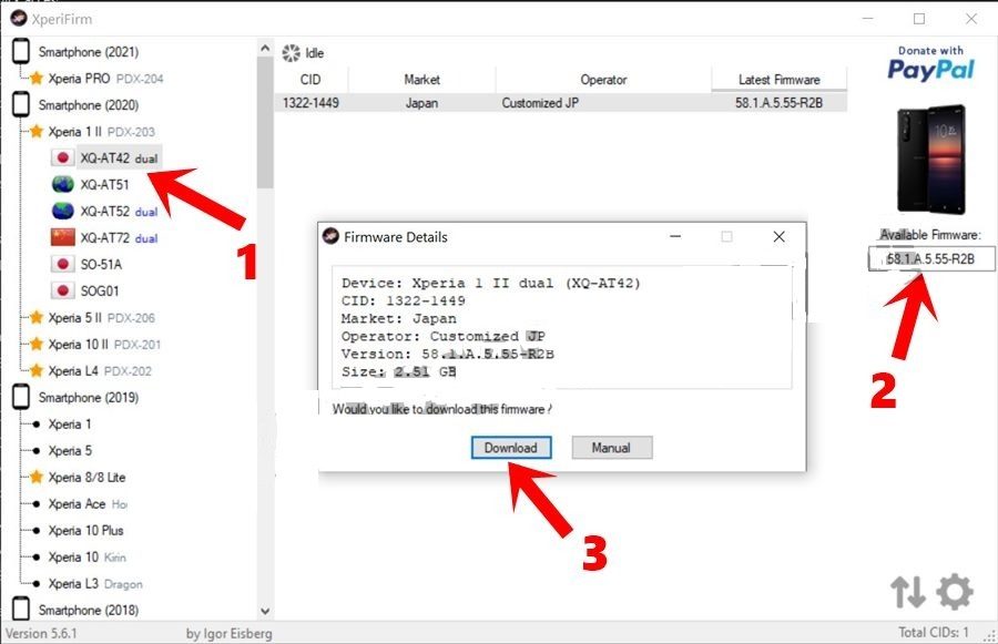 locate the Available Firmware section