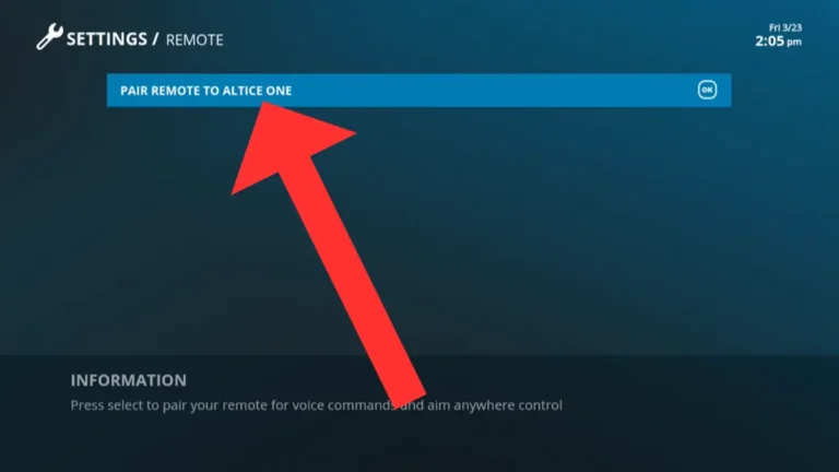 Pair Remote to Altice One