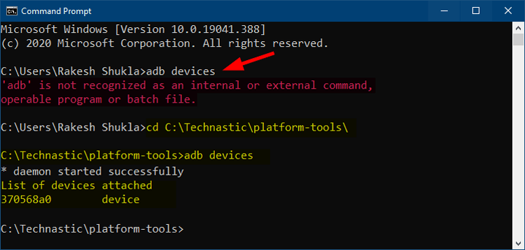 Identifying your Device in ADB or Fastboot Mode