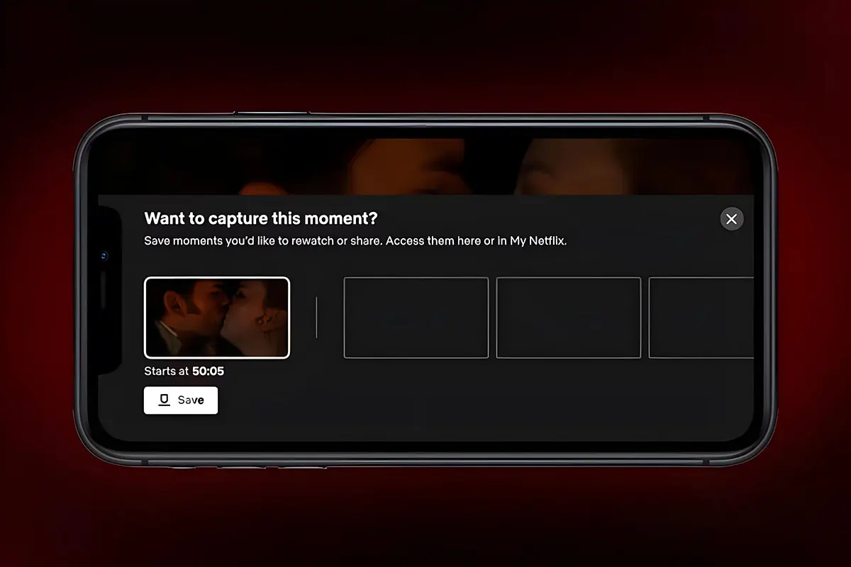 Screenshot of Netflix Moments feature on mobile