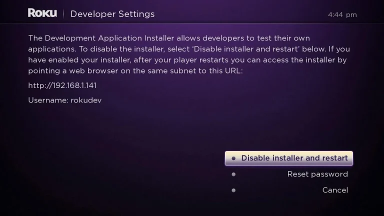 Enable Installer and Restart: