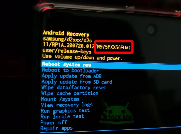 Recovery screen, you can identify the PDA or binary version